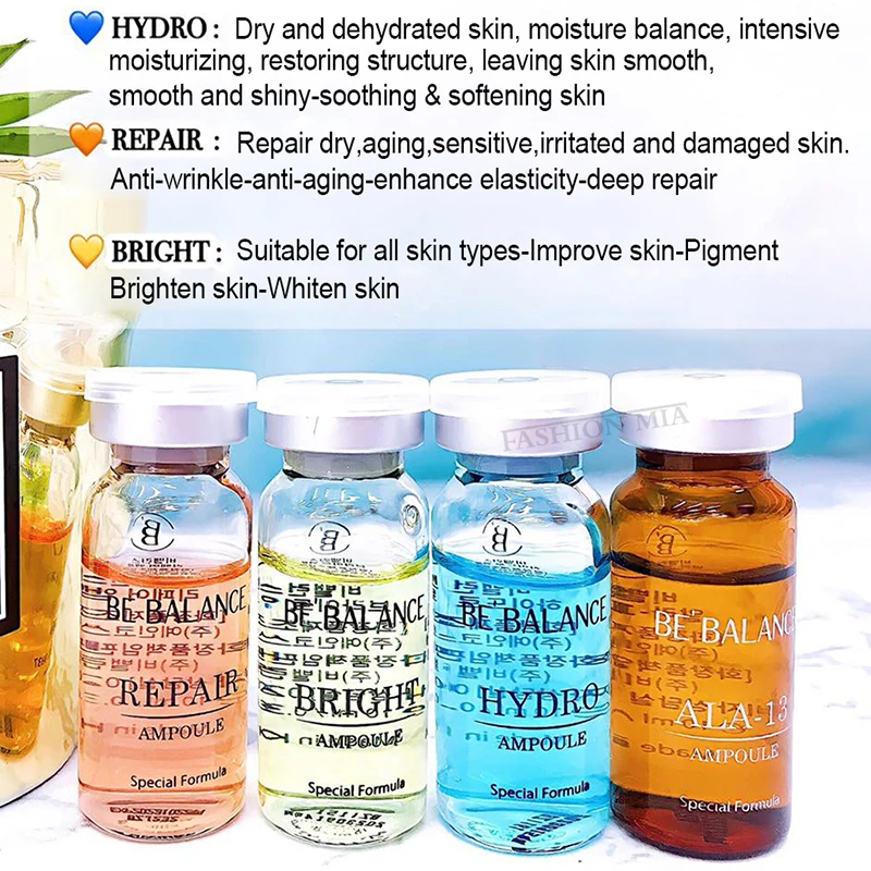 Korea 5ml Hyaluronic Acid Ampoule Foundation Essence Skin Care Mixed Care Set Vitamin C Moisturizing Skin Rejuvenation Beauty 4