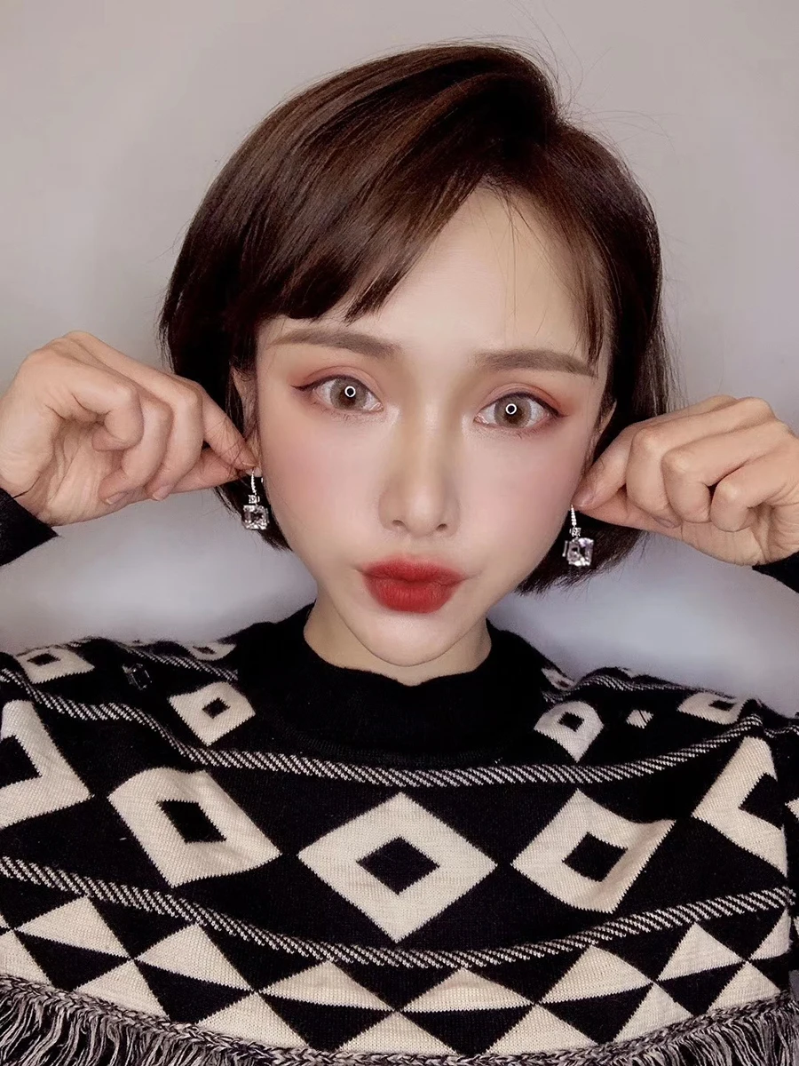 S925 Sterling Silver Plated hand inlaid high carbon diamond smart square diamond ear hook earrings women's fashion