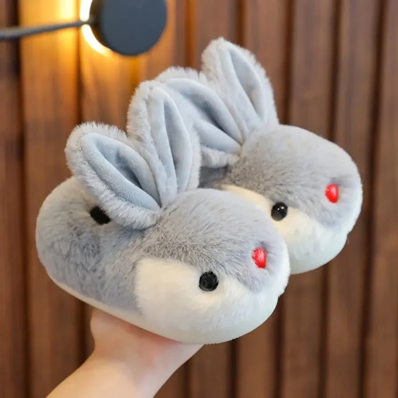 

Baby Autumn Winter Children Girls Fruit Print Indoor Home Fleece Fur Warm Slippers Boys Kids Non-Slip Toddler Cotton Shoes