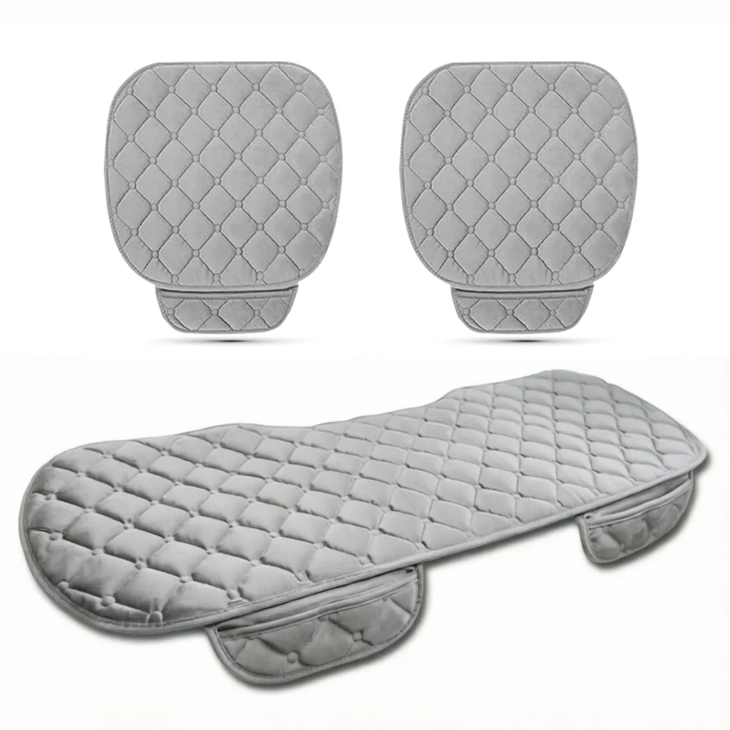 Luxurious Plush Car Seat Cover - Anti-Slip Soft Cushion & Auto Chair Protector Pad