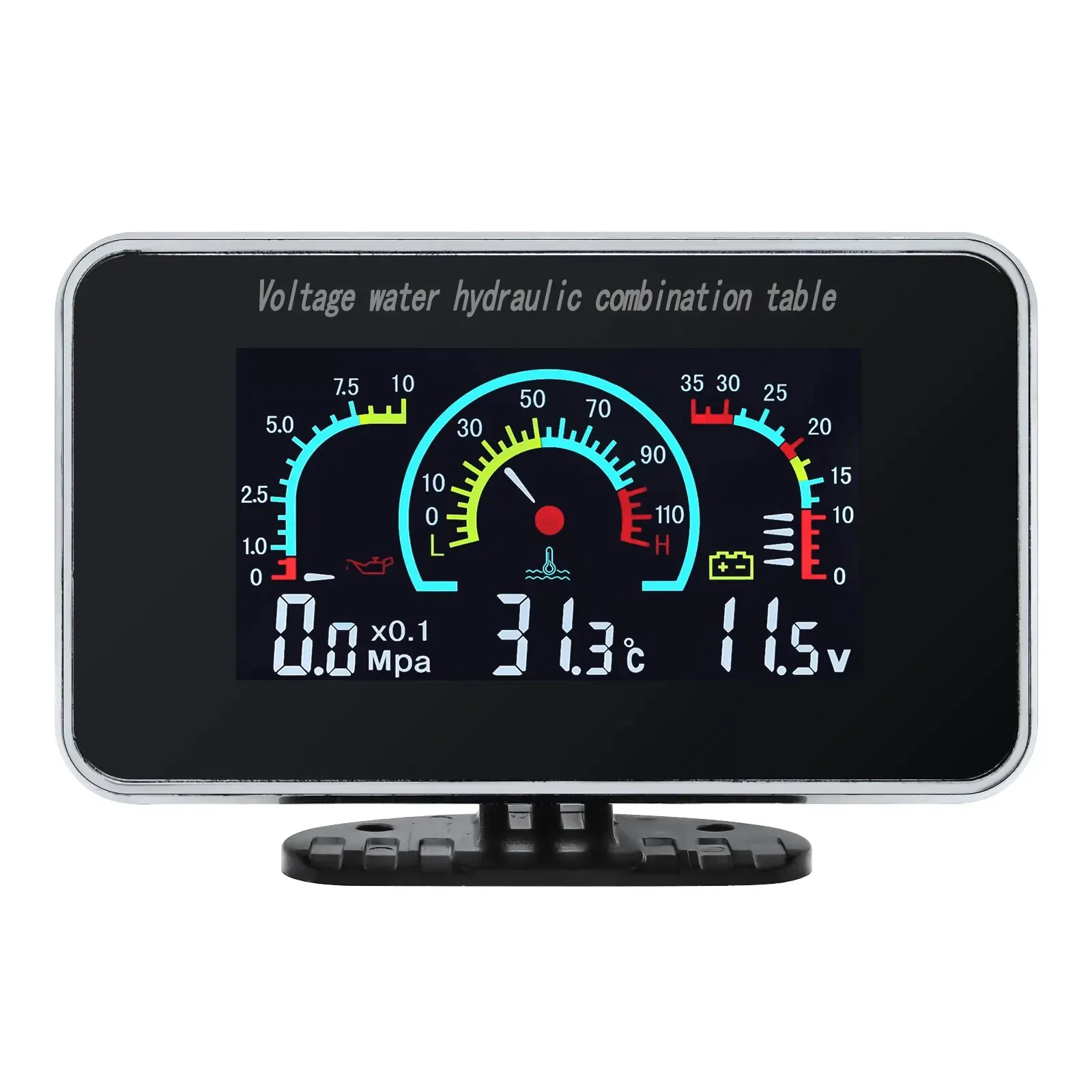 AD 3in1 Digital Meter DC 12V/24V Vehicle Car Water Temperature Meter Thermometer Voltmeter Oil Pressure Gauge 10mm Sensor BG002