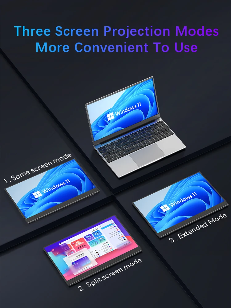 휴대용 HDMI C타입 여행용 모니터, Xbox Switch Ps4 PS5 노트북 휴대폰 컴퓨터용, 15.6 인치, 60Hz FHD IPS 1920*1080