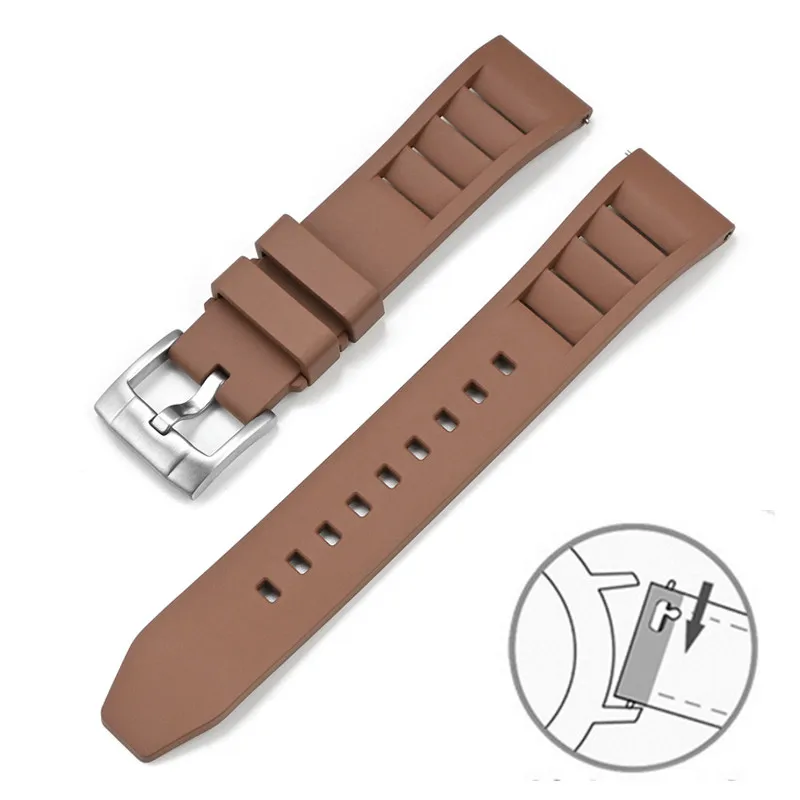Premium FKM Fluoro Rubber Quick Release Waterproof Watch Strap with Stainless Steel Buckle
