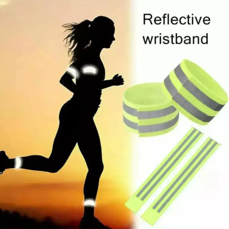 야간 걷기, 사이클링, 러닝 안전을 위한 반사 스트랩, 손목, 팔, 발목, 다리용 반사 테이프, 고시인성 반사 밴드