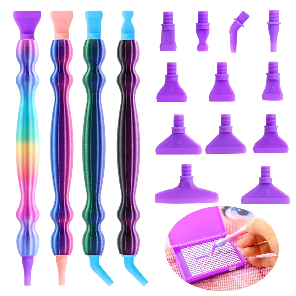 5D Harz Diamant Malerei Stift Gewinde Metall Ersatz Stift Köpfe Punkt Bohrer Stifte Mit Kleber Ton DIY Kunst Handwerk Diamant Malerei – Detail 21