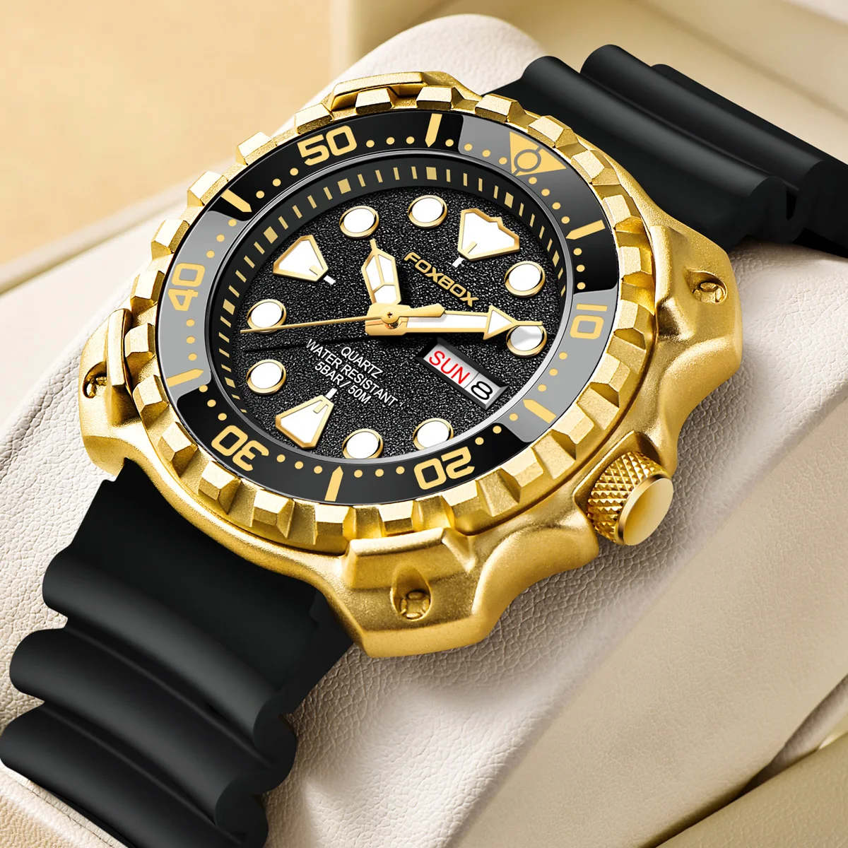 吹付GOLD10、黒10 Elgin Men's Gold-Tone 295 Crystals Black Dial Watch