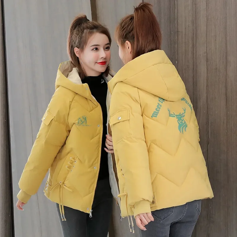 

2023 HOT New Fashion Winter Jacket Women Overcoat Thick Down Cotton Padded Short Parkas Mujer Casual Hooded Bubble Coat Female