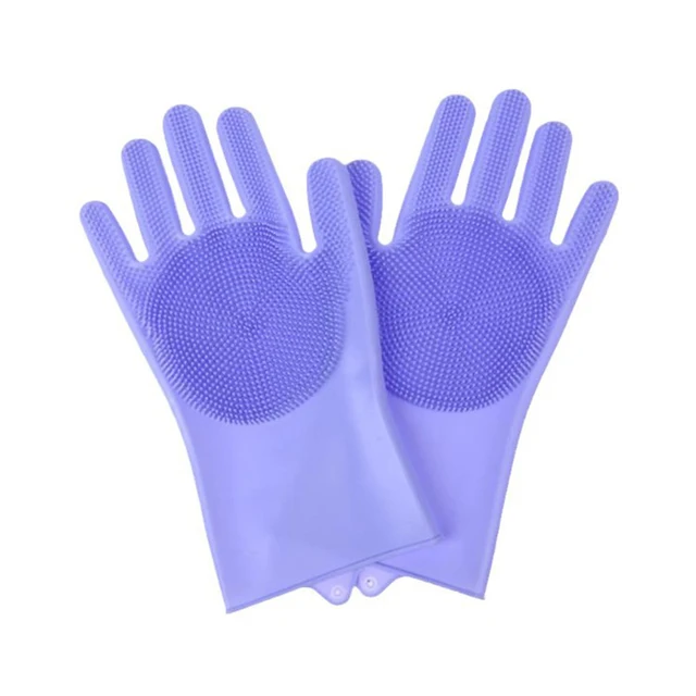 Pet Grooming Gloves Dog Cat Bathing Cleaning Glove Shampoo Scrubber Clean Soft Silicone Hair Removal Glove Hand Skin Protection 3