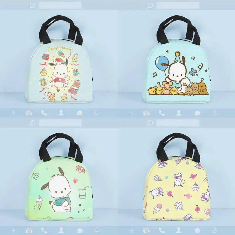 

Милая сумка для ланча Sanrio Pachacco, 20 см, мультяшная японская удобная сумка для хранения, сумка на молнии, сумка для ланча с принтом