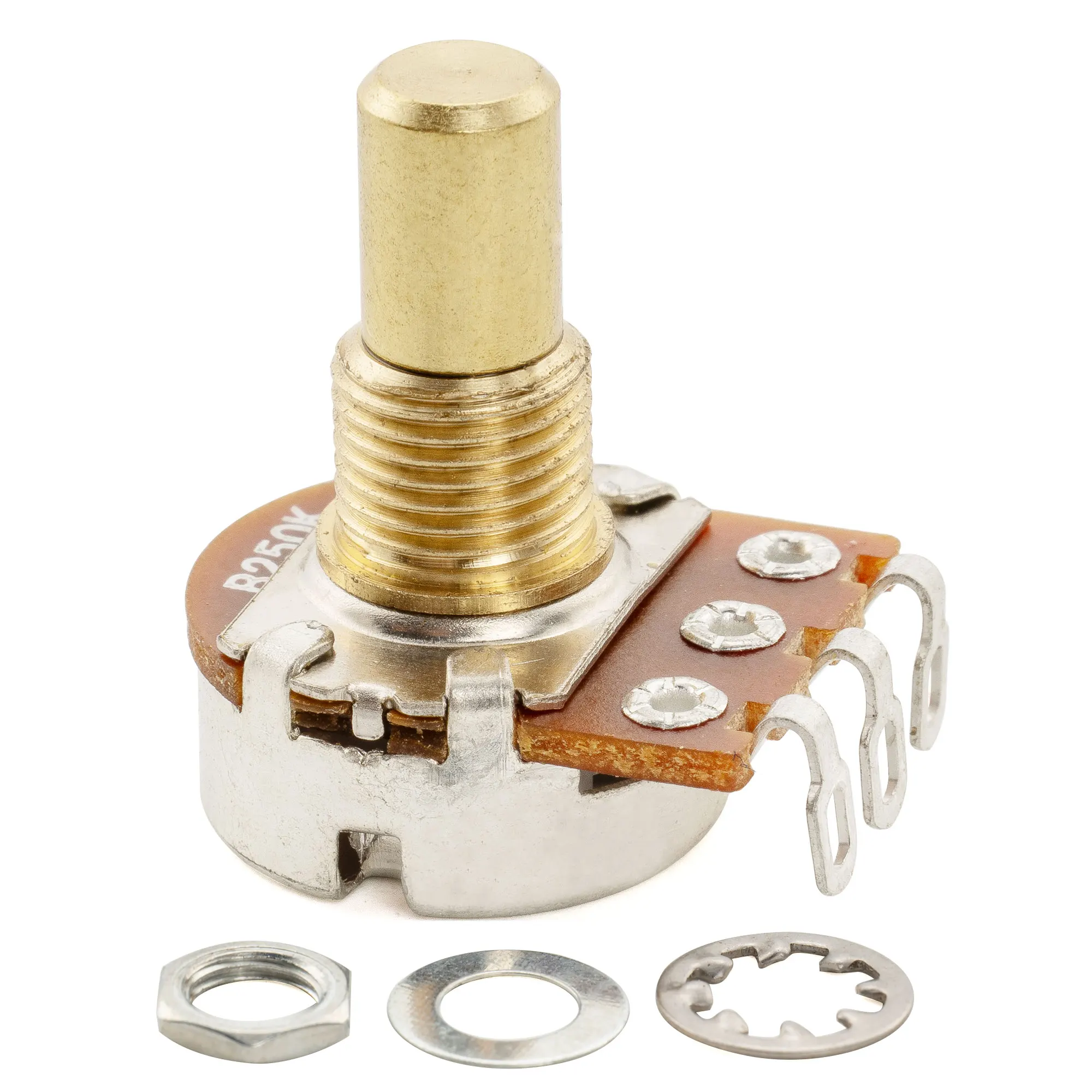 Musiclily Pro A250K/B250K/A500K/B500K Mini Pot Messing Metrischer Kurzschaft 6,5mm Potentiometer für E-Gitarre und Bass – Detail 28