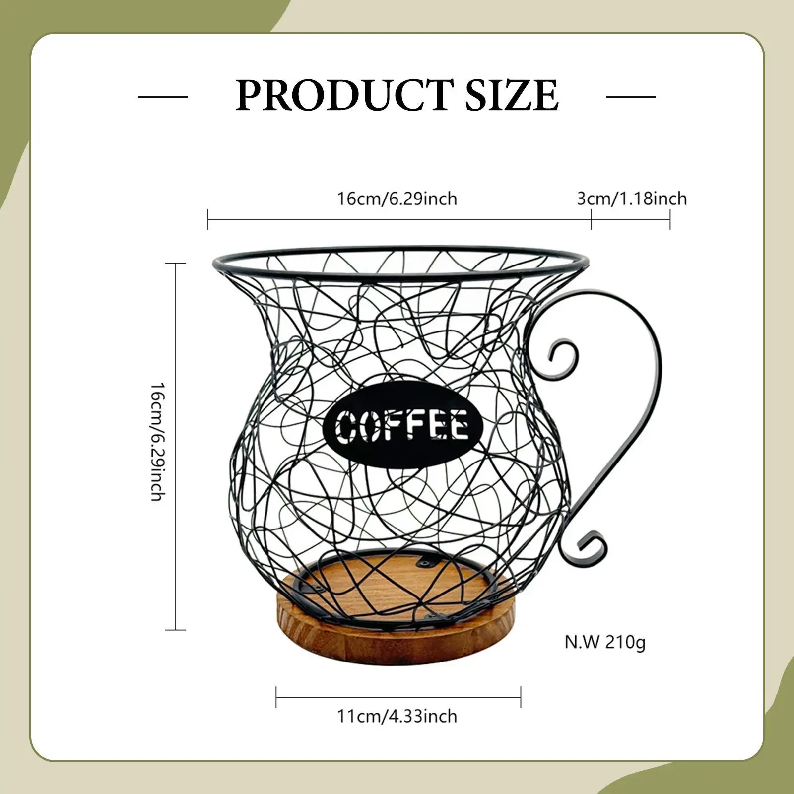 Coffee Pod Holder Metal Mug Shaped Large Capacity Coffee Capsule Holder for Kitchen Countertop Bar Accessories Home Desktop Coffee Pod Holder Metal Mug Shaped Large Capacity Coffee Capsule Holder for Kitchen Countertop Bar Accessories Home Desktop