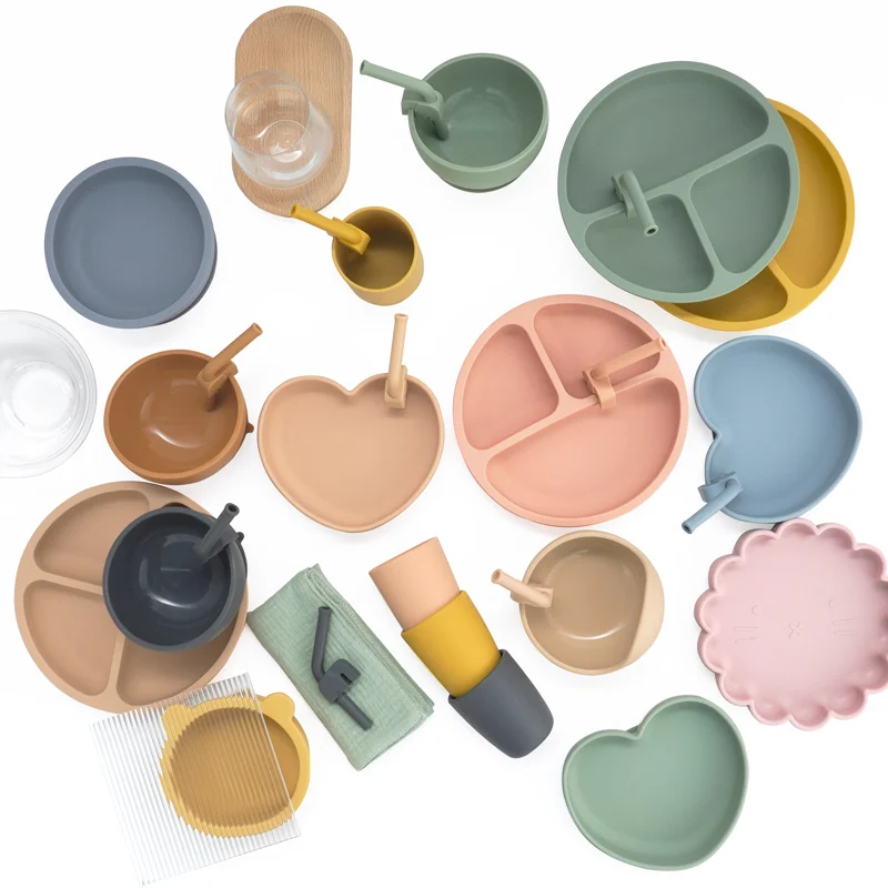 Baby Soft Silicone Drinking Straw Clip Holder Baby Feeding Soup Milk Juice Straw Children's Tableware Feeding Bowl Accessories 2