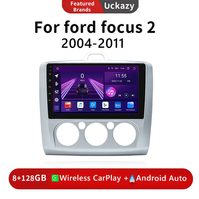 

9‘’ 8 Core Wireless Carplay 1Din Android 13 Car Multimedia Player For ford focus 2 3 MK1/Mk2/Mk3 Radio Stereo GPS 4G Navigation