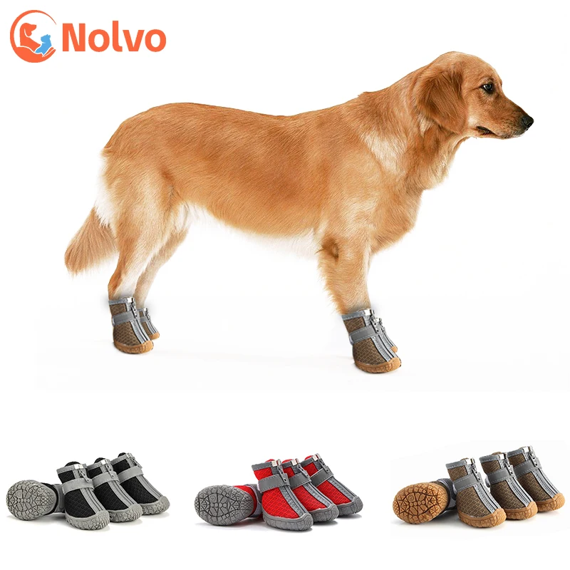 

Rugged Anti-Slip Dog Shoes Breathable Safety Reflective Pet Booties Outdoor Durable Puppy Boots For Small Medium Dogs