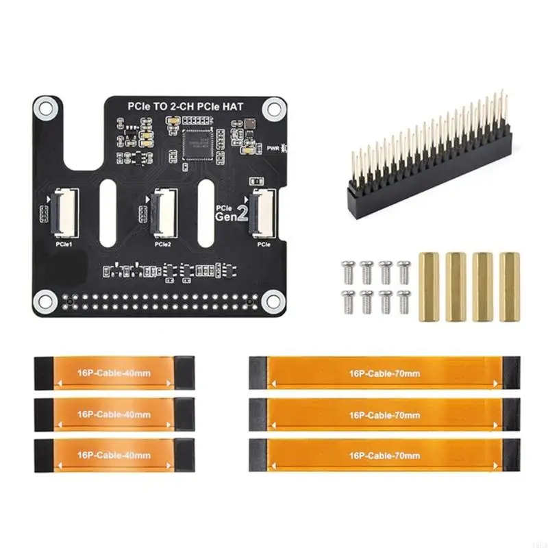 2 Channel PCle Extension Card PCIe to 2CH PCIe FFC HAT 16PIN For RPi 5 Compatible and Developers and Hobbyists