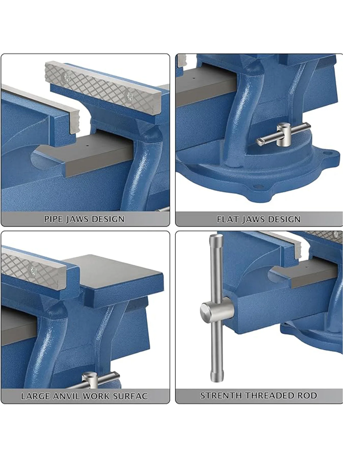 4 Inch Bench Vise Heavy Lock Down Duty Clamps Precision 4 Inch Jaw Width 360° Swivel Base CNC Vise Work Bench For Woodworking Mi 5