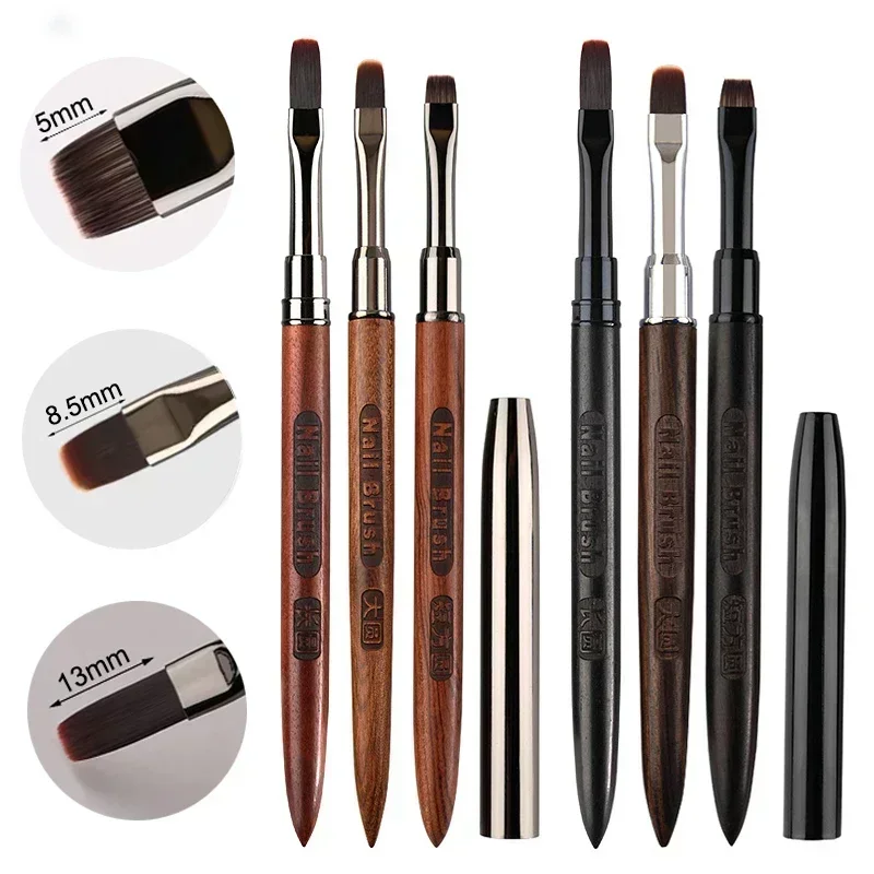 Wood Gel Painting Brush Nail Art for Gel Tip Extension Acrylic Builder Accessory Nail Art Brushes Manicure UV Gel Nails Brush 2