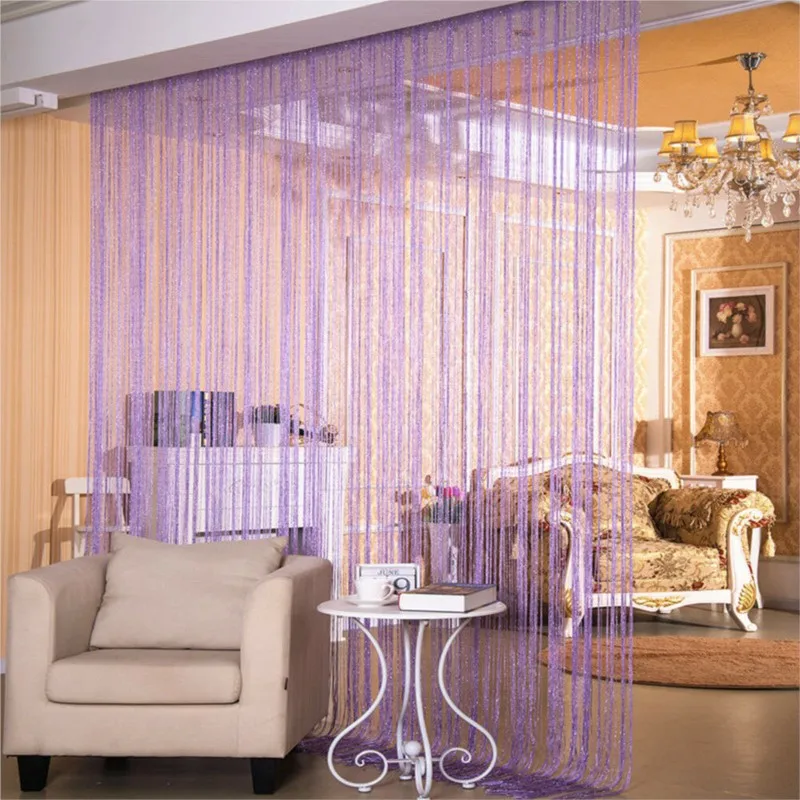 1x2m Glitter String Cheap Door Curtain Beads Room Dividers Beaded Fringe polyester fabric Window Panel 1 piece 100x200cm 4