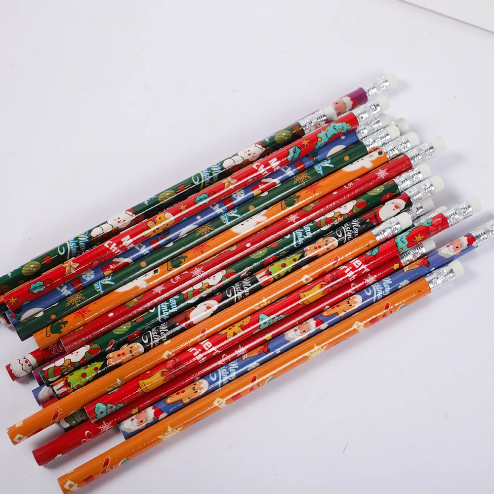 Writing pencils 24Pcs Christmas Easter Heart Football HB Writing Pencils for Kids Party Favors School Stationery