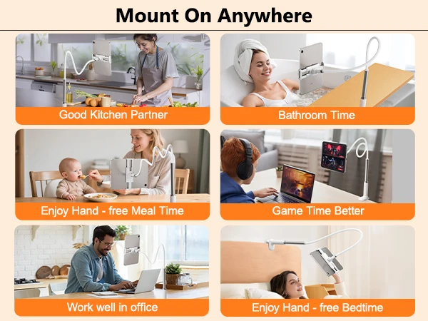 Flexible Gooseneck Phone Holder For Bed And Desk Clamp Mount_voghion.com