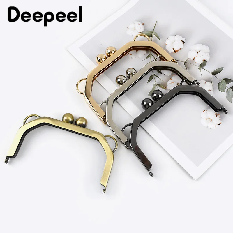 1/2Pcs Deepeel 14CM Smooth Framework Metal Purse Frame Bag Handle Sewing Brackets Wallet Kiss Clasp Handles Hardware Accessories | Багаж и