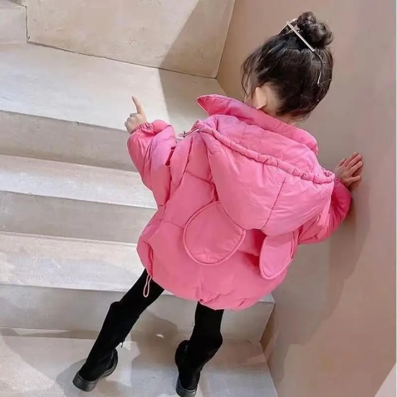 어린이 겨울 면 패딩 재킷 소녀 가을 두꺼운 코트 긴 소매 따뜻한 유지 카와이 귀여운 패션 새로운 스타일 캐주얼 의류