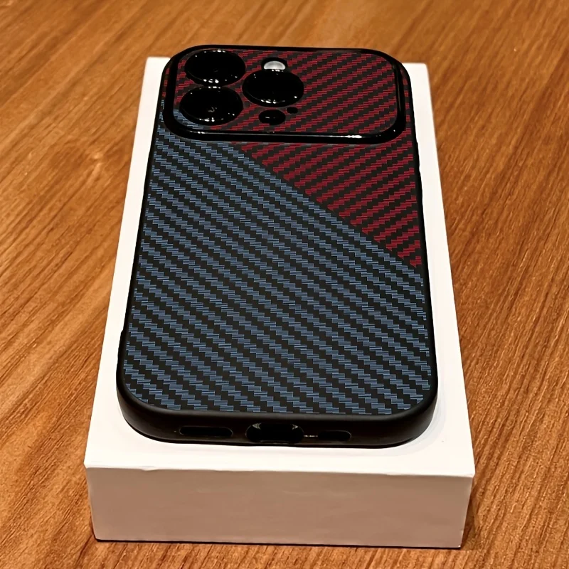 Sleek Black Carbon Fiber Pattern Matte Silicone Phone Case