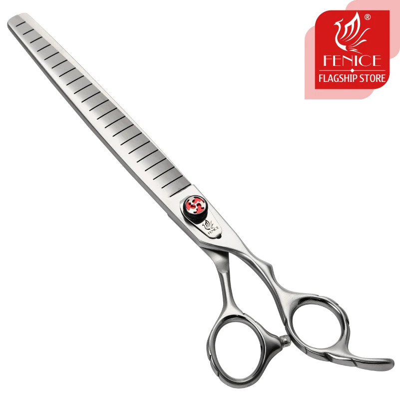 Fenice Professional JP440C 7/7.5 인치 애완 동물 푹신한 엷게하는 손질 가위 스트레이트 개 가위 얇은 가위 비율 80%