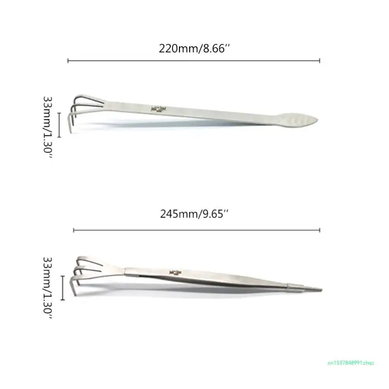 Mini Gardening Rake Stainless Steel Spatula Rake 3 Tines Fan Lawn Leaf Small Hand for Sweep Leaves Cleaning Debris
