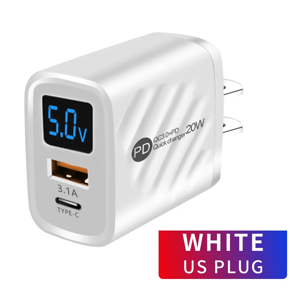 Chargeur USB 20W, adaptateur de téléphone portable à Charge rapide pour iPhone 14, Samsung, Xiaomi, Huawei, Charge rapide 3.0, adaptateur de chargeur USB mural