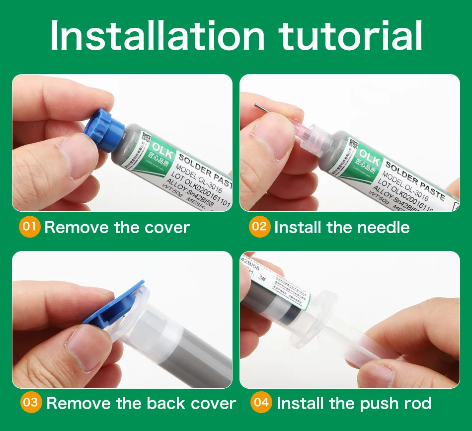 2022 New Type Low Temperature Lead-free Syringe smd Solder Paste Flux For Soldering Led Sn42Bi58 138℃ SMD Repair Welding paste good welding helmet