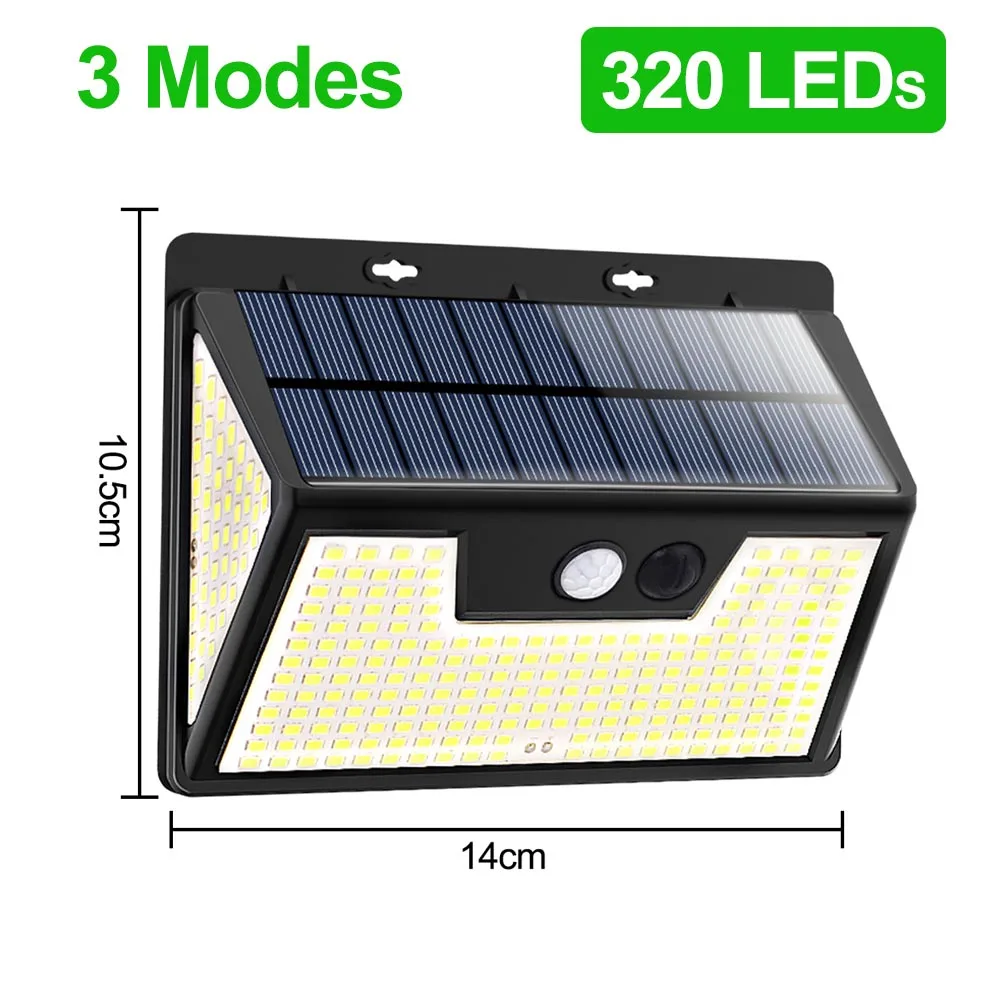 solar powered patio lights 320 LED Garden Solar Light Outdoor Waterproof Solar Lamp with 3 Lighting Mode Motion Sensor Security Wall Light for Street Patio solar post cap lights Solar Lamps