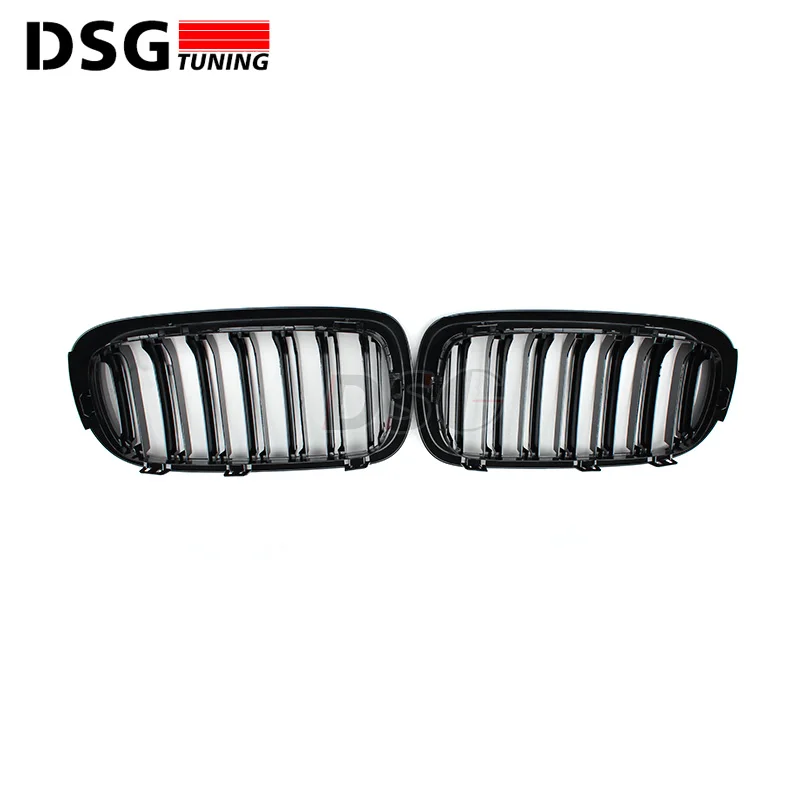 Plug & Play F15 Dual Slat Hood Grill F16 Front Kidney Grille Fit for BMW 2014-X5 X6 ABS Grills X5M X6M Replacement