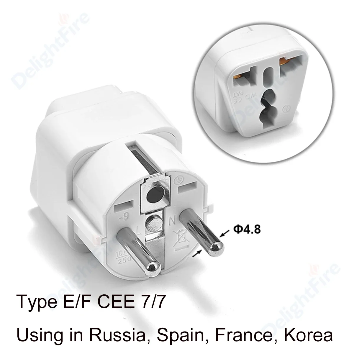 Universal Travel Plug Adapter for European Outlets - EU Plug Converter for Global Devices
