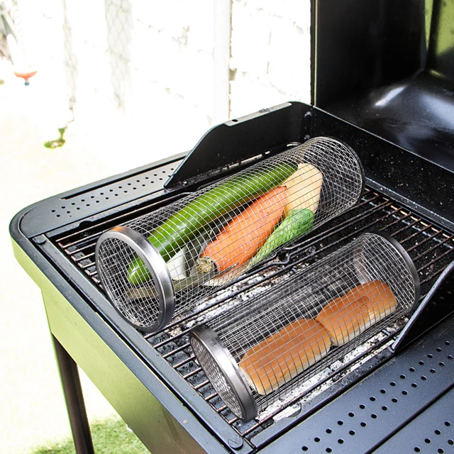 Kemping Bbq Grillező Kosár Faszén Grill Szabadban Barbecue Szerszámok Hordozható Nonstick Pörkölt Hús Zöldségek Kiegészítők Piknik - Image 3