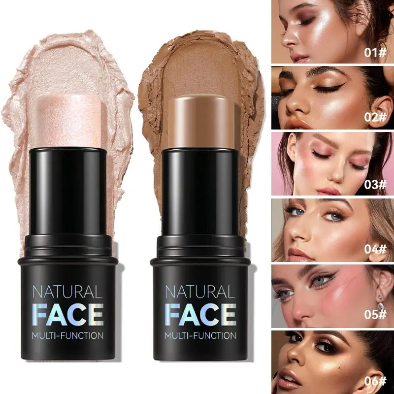 NaturalFaceWaterproofContouringBronzerHighlightersStickGlitterSilkyNoseShadowBlusher