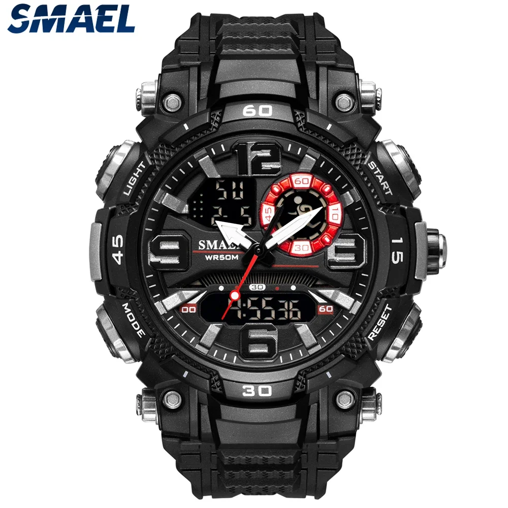 SMAEL 1921 Watch Night Light Alarm Clock Dual Display Electronic Watch Youth Student Waterproof Sports 6