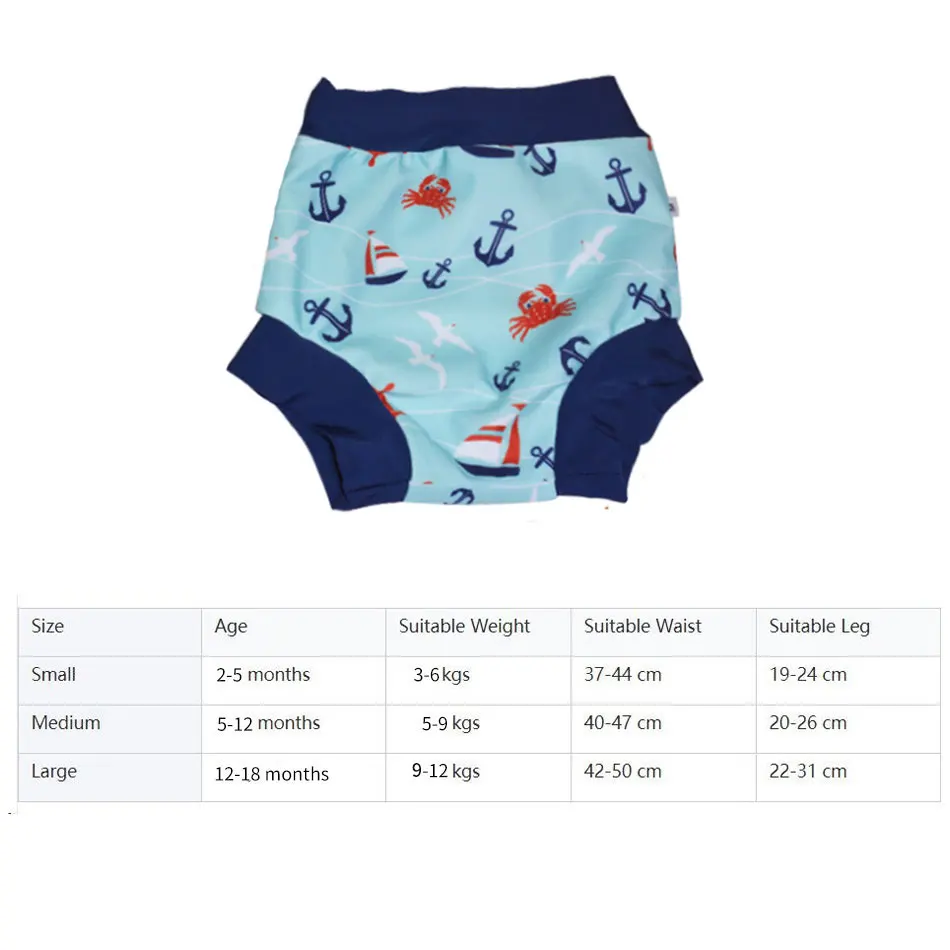 Waterproof Diapers Cloth Diapers Swim Diaper Eezkoala Leakproof Swimming Diaper Newborn Baby High Waist Swim Nappies Washable Sunproof Baby Swimwear Cloth Diapers