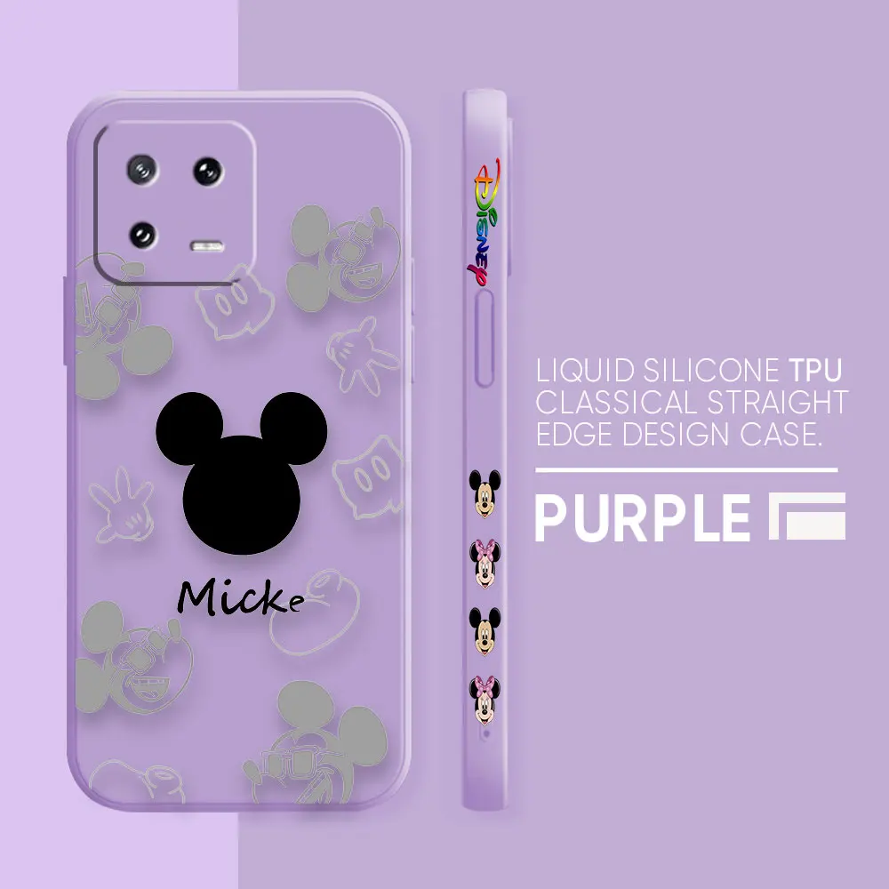 thumbnail image 1 of Phone Case For Xiaomi POCO F3 F4 F5 M2 M3 M4 M5 X2 X3 X4 X5 GT Pro 5G Capa Liquid Silicone Case Anime Cute Mickey Minnie Mouse, 1 of 5