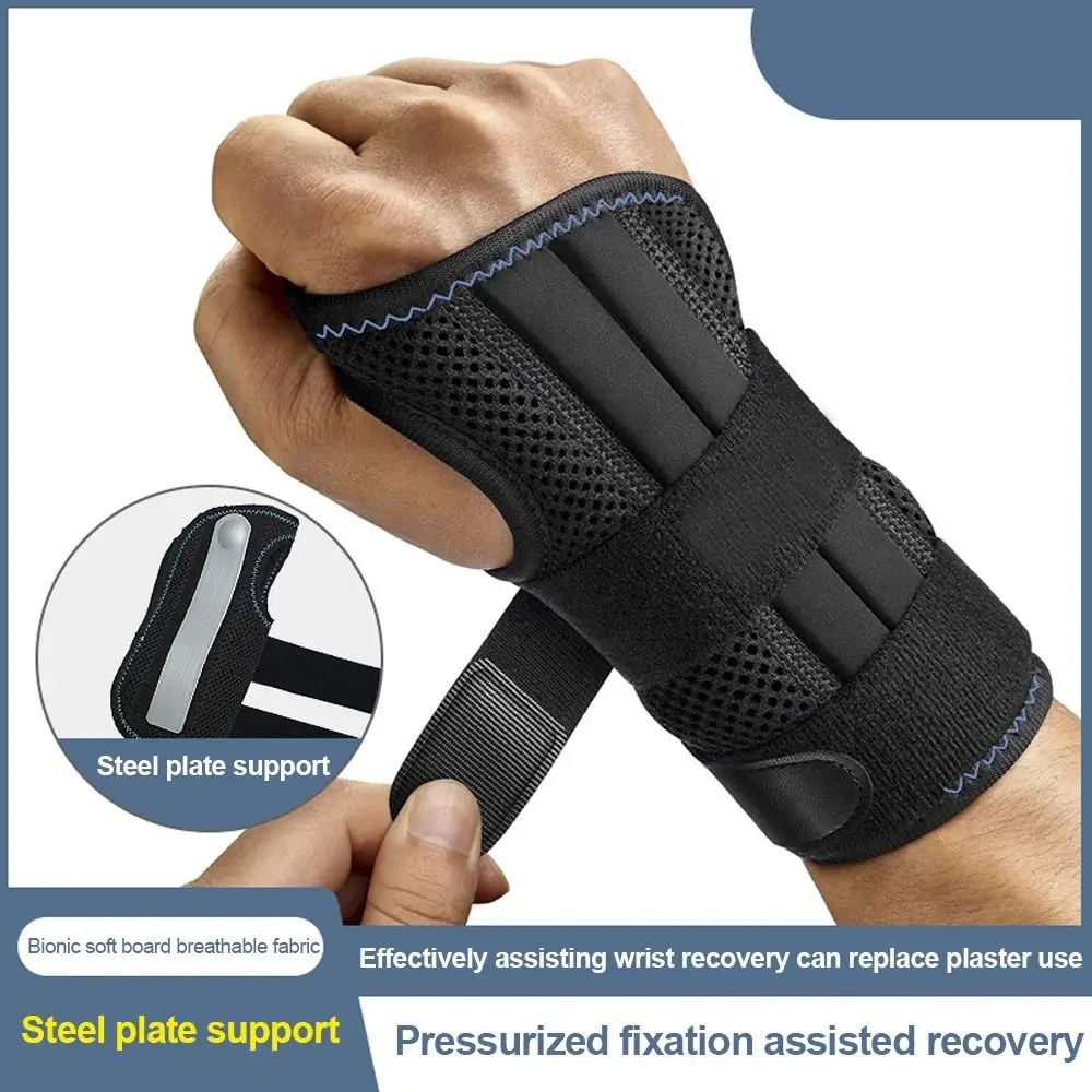 

1Pc Wrist Hand Brace Support Carpal Tunnel Splint Arthritis Sprain Stabilizer Straps Wristband with Steel Sports Wrap Protector