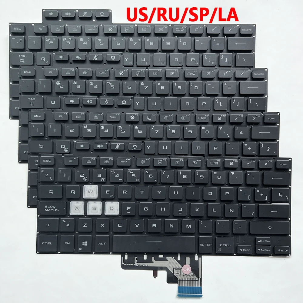 Fx516 Tastiera Usa/Russo/Spagnolo/Latino Per Asus Tuf Dash F15 Fx516 Fx516P Fx516Pr Fx516Pm Fx516Pe Fa516 Tuf516 Retroilluminazione