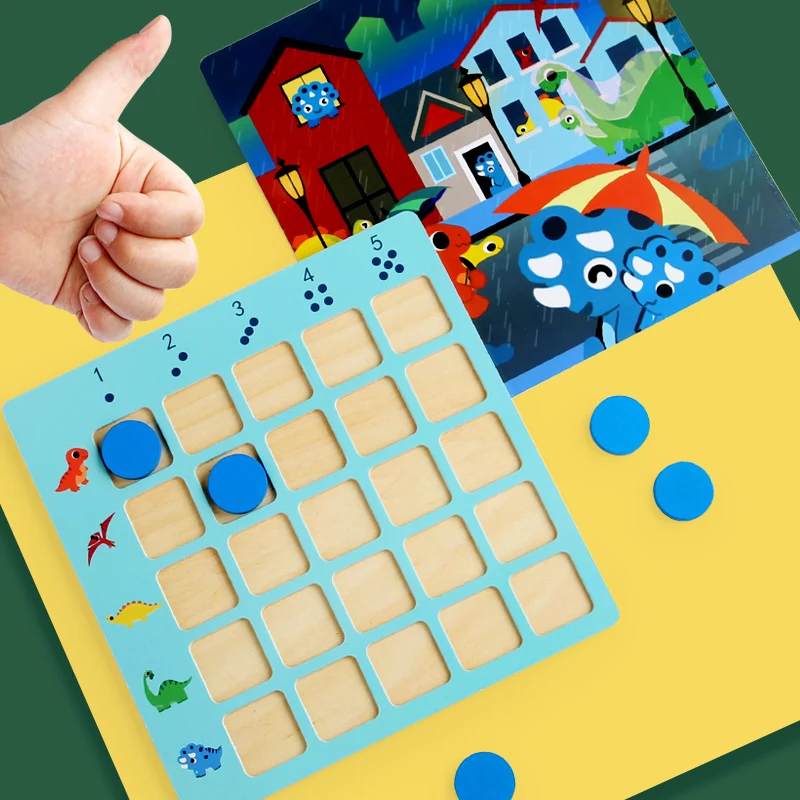 Kids Counting Game Montessori Math Toy Wooden Number Sense Dinosaur Count Numbers Matching Game Logic Early Educational Toy