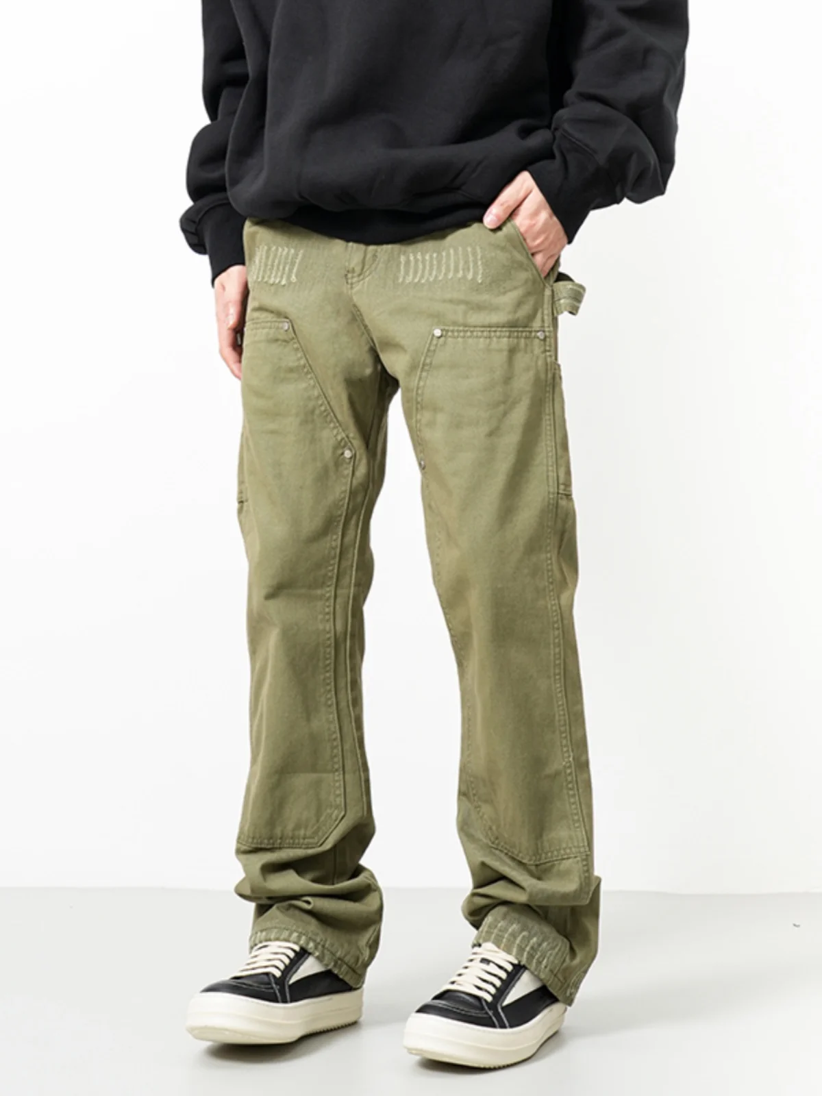 2023 New American High Street Military een Logging Work Pants Men's Retro Straight Casual Cleanfit Trendy Youth Leisure Tro...