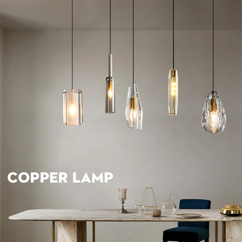 

Deyidn Modern Mini Pendant Light Luxury Copper Small Chandelier LED Decor Bedside Light For Living Room Kitchen Bedroom Hotel