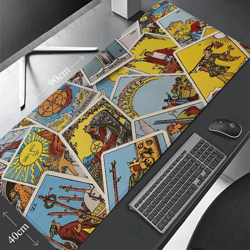 

Игровой коврик для мыши с картами Tarot, игровые коврики, Настольный коврик для мыши Xxl, Настольный коврик, аксессуары для ПК, большой Настольный коврик с рисунком аниме