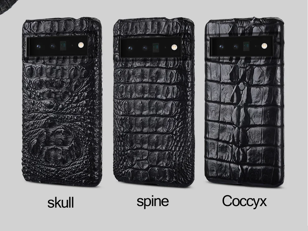 pouch mobile 100% Natural Crocodile Leather Mobile Phone Case for Google Pixel 6 Pro 6 5 Pixel 4 4A 5A Luxury Half-Inclusive Protective Cover cell phone pouch