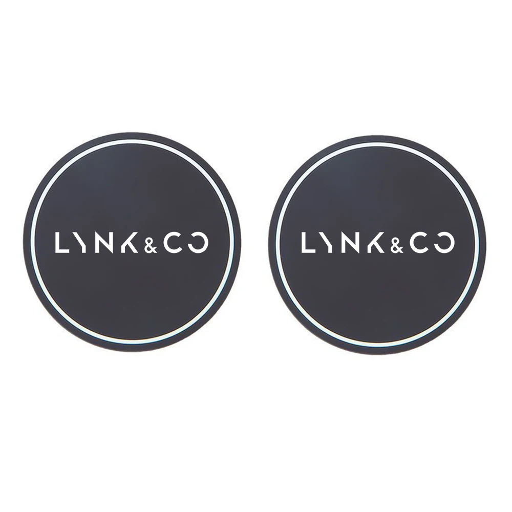 For Lynk & Co 05 01 02 03 06 Lynk&Co Non-slip Car Water Cup Pad Rubber Mat for Bottle Holder Coaster Auto Interior 2 pcs