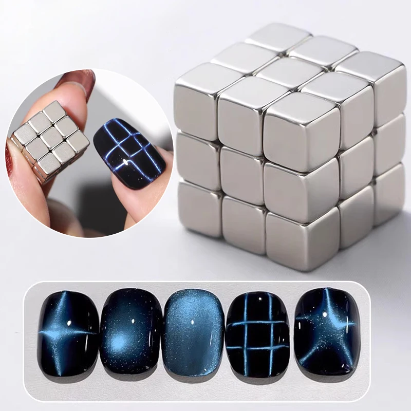 PUENTE Magic Cube Magnet for 3D Cat Eye Design Unscented Manicure Magnet Stick Can Change To Various Shape Nail Art Tools