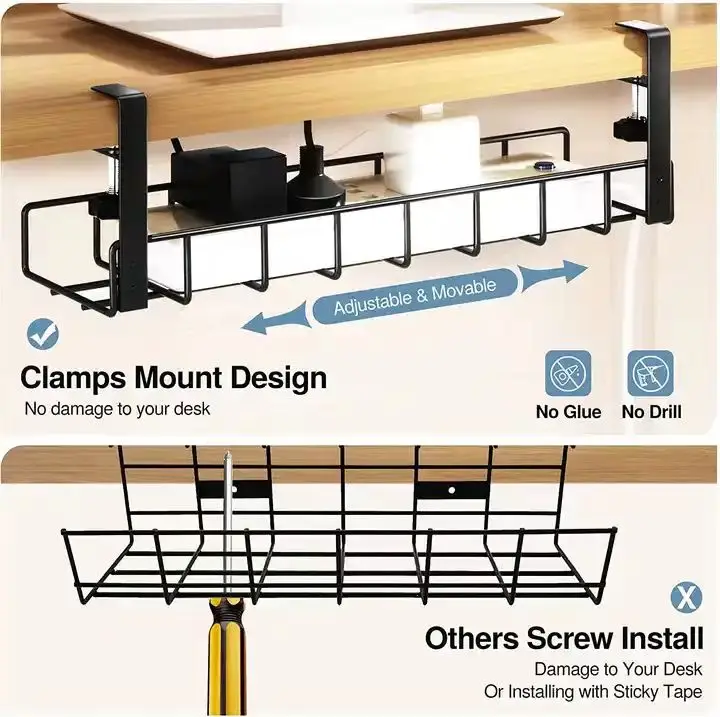 Cable management tray cable organizer desk cable manager snake