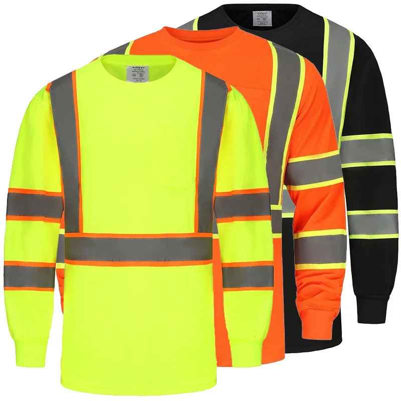 High Visibility Safety Shirts with Reflective Strips for Men Class 2 Reflective Long Sleeve Shirts 1